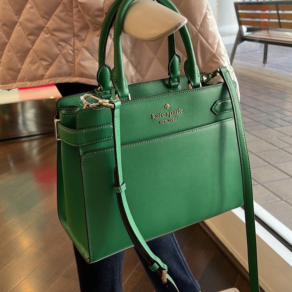 Kate Spade staci medium satchel
COLOR: Green Bean - Picture 3 of 16